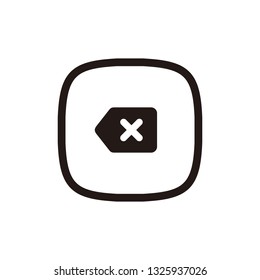 Backspace icon sign symbol