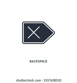 backspace icon. simple element illustration. isolated trendy filled backspace icon on white background. can be used for web, mobile, ui.