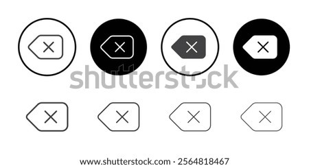 Backspace icon Thin outline art symbol