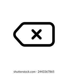Backspace icon in trendy outline style isolated on white background. Backspace silhouette symbol for your website design, logo, app, UI. Vector illustration, EPS10.