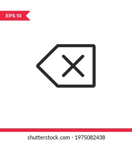 Backspace icon vector. Delete sign