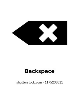 Backspace icon vector isolated on white background, logo concept of Backspace sign on transparent background, filled black symbol