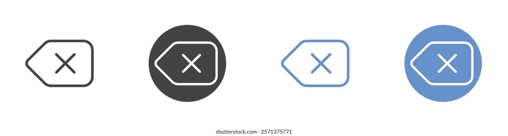 Backspace icon vector symbol outline sign