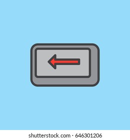 Backspace key filled outline icon, colorful vector sign