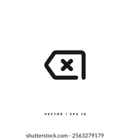 Backspace Line Icon. Editable Stroke