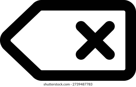 backspace line icon editable vector