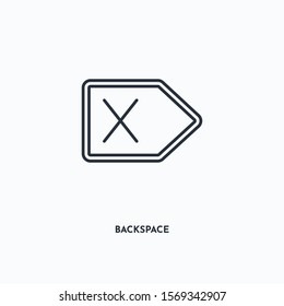 Backspace outline icon. Simple linear element illustration. Isolated line Backspace icon on white background. Thin stroke sign can be used for web, mobile and UI.