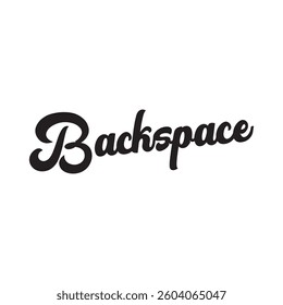 backspace text on white background.