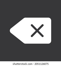 Backspace vector icon. Delete icon on grey background