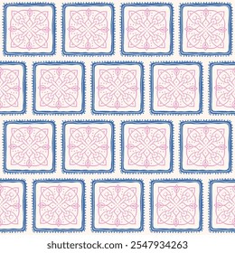 Backsplash seamless pattern with abstract ornament. Vector hand drawn flat illustration.