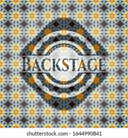 Backstage arabesque emblem. arabic decoration.