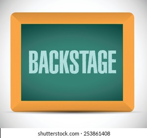 backstage board sign illustration design over a white background