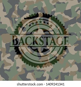 Backstage camouflaged emblem. Vector Illustration. Detailed.