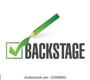 backstage check mark illustration design over a white background