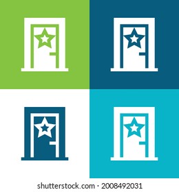 Backstage Flat four color minimal icon set