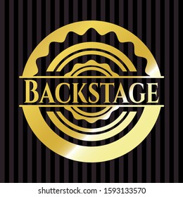 Backstage gold badge or emblem. Vector Illustration. Detailed.