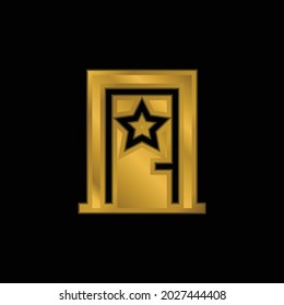 Backstage gold plated metalic icon or logo vector