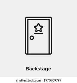 backstage icon vector. Linear style sign for mobile concept and web design. backstage symbol illustration. Pixel vector graphics - Vector.