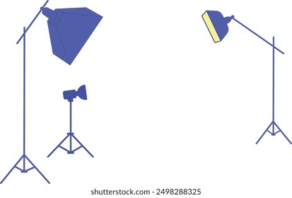 Backstage light. Professional photo studio lamp icon isolated on white background