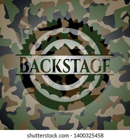 Backstage on camouflaged texture. Vector Illustration. Detailed.