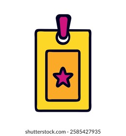 A backstage pass icon about rock and roll access