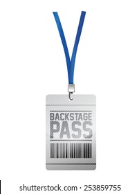 backstage pass tag illustration design over a white background