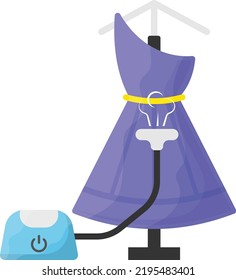 backstage Portable Vertical Steam Iron vector icon design, Glamour and beauty symbol, Haute couture Sign, Fashion Show and Exhibition stock illustration, Garment Steamer Concept
