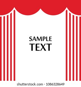 Backstage red circus opera or theatre stage curtains vector illustration preset clip art, isolated on white