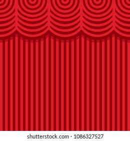Backstage red curtains vector illustration preset clip art, isolated on white