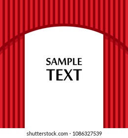 Backstage red curtains vector illustration preset clip art, isolated on white