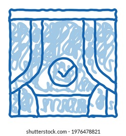backstage scene sketch icon vector. Hand drawn blue doodle line art backstage scene sign. isolated symbol illustration
