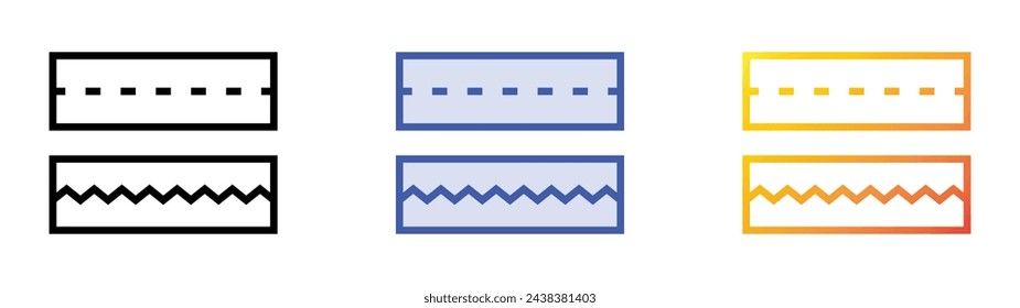 backstitch icon. Linear, Blue Fill and Gradient Style Design Isolated On White Background