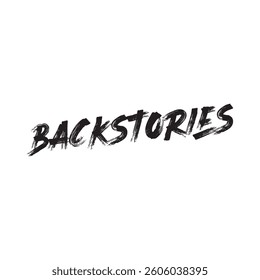 Backstories text on white background.