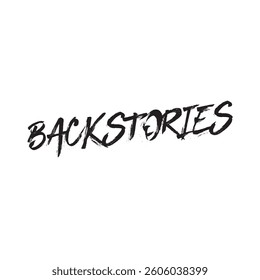 Backstories text on white background.