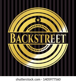 Backstreet gold badge or emblem. Vector Illustration. Detailed.
