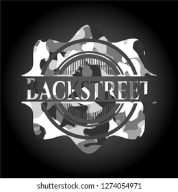 Backstreet on grey camouflage pattern