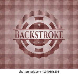 Backstroke red seamless geometric emblem.