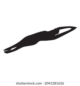 vector de icono de silueta de natación de trazo trasero