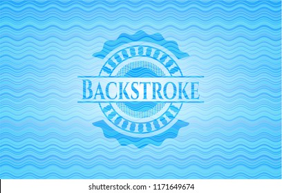 Backstroke water wave representation emblem.