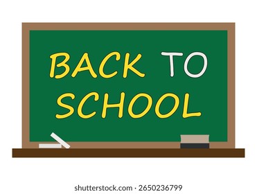 Back-to-school chalkboard with eraser and chalk