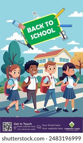 Back-to-school sale banner, poster concept