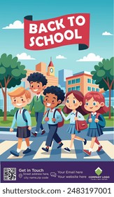 Back-to-school sale banner, poster concept