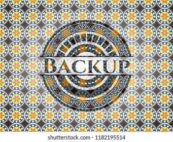 Backup arabesque style emblem. arabic decoration.