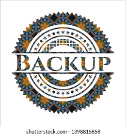Backup arabic emblem. Arabesque decoration.