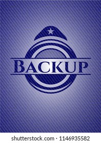 Backup badge with jean texture