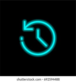Backup blue glowing neon ui ux icon. Glowing sign logo vector