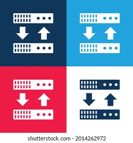 Backup blue and red four color minimal icon set