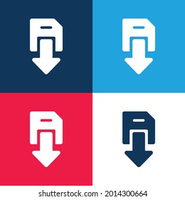 Backup blue and red four color minimal icon set