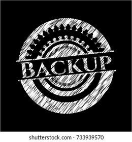 Backup chalkboard emblem on black board