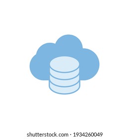 Backup To Cloud, Hosting Icon In Color Icon, Isolated On White Background 